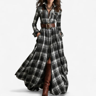 Abigail™ Maxi Dress with Timeless Check Patternrn